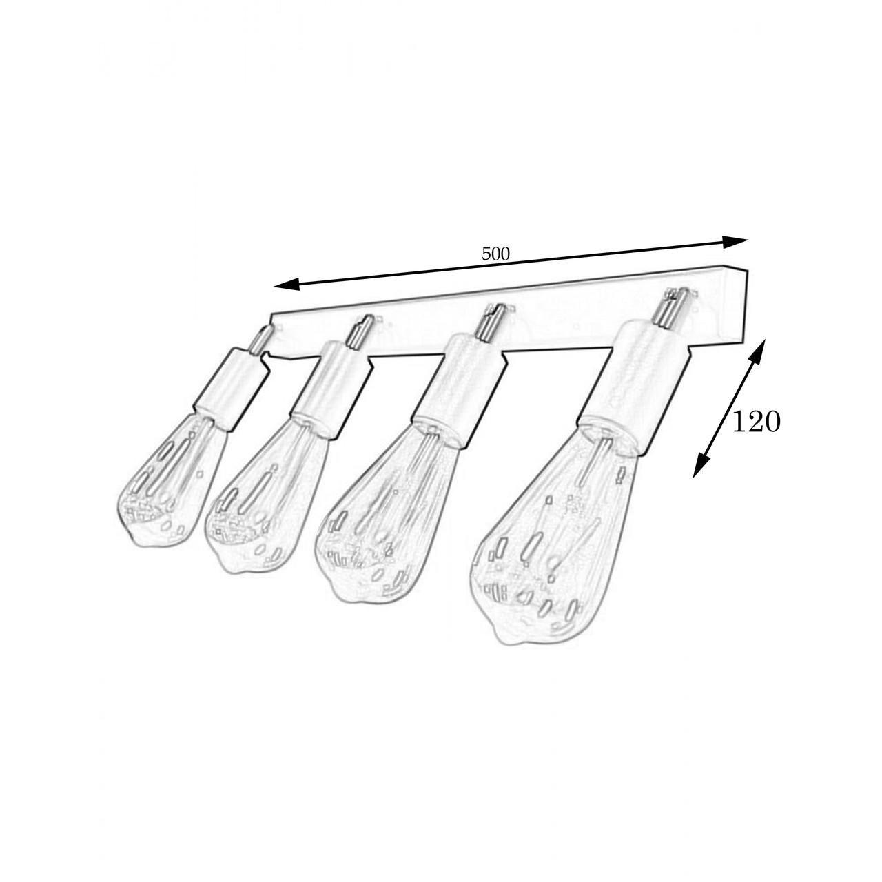 Светильник спот MSK ELECTRIC Asket с поворотным механизмом под четыре лампы Е27 Черный (NL 1222-4) - фото 6 Светильник спот MSK ELECTRIC Asket с поворотным механизмом под четыре лампы Е27 Черный (NL 1222-4) - фото 6