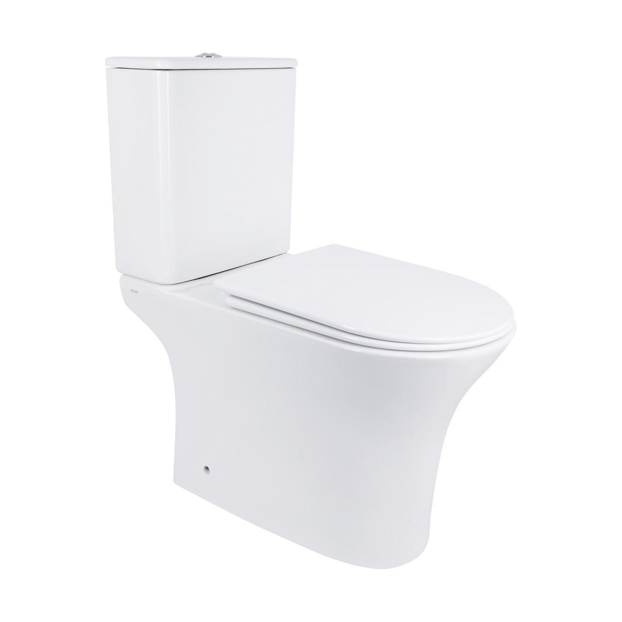 Унитаз-компакт Qtap Presto безобедочный с сиденьем Soft-close (QT24221217AW)