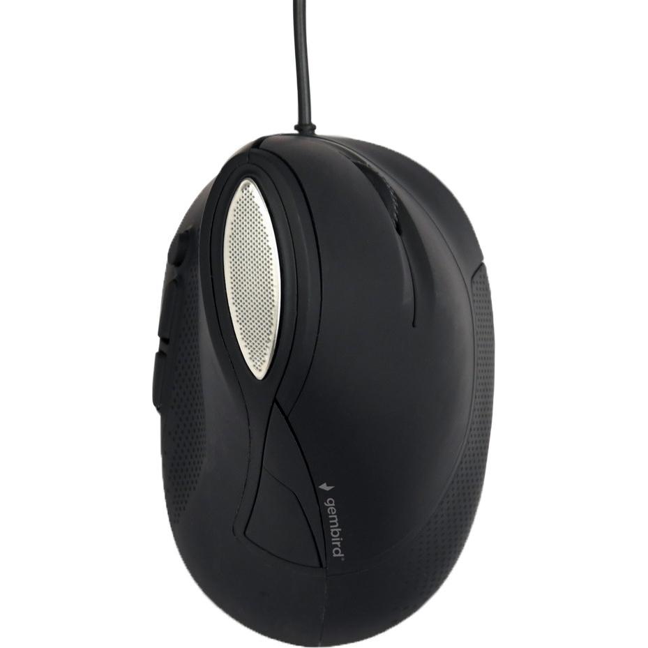 Мышка вертикальная Gembird MUS-ERGO-03 проводная оптическая 800-3200dpi Черный (628299)