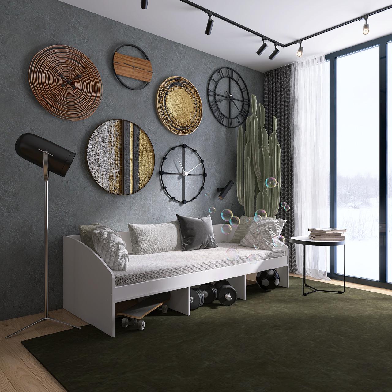 Кровать односпальная Еверест Комфорт-3 сплошной щит 80x190 см Белый (EVR-20698)