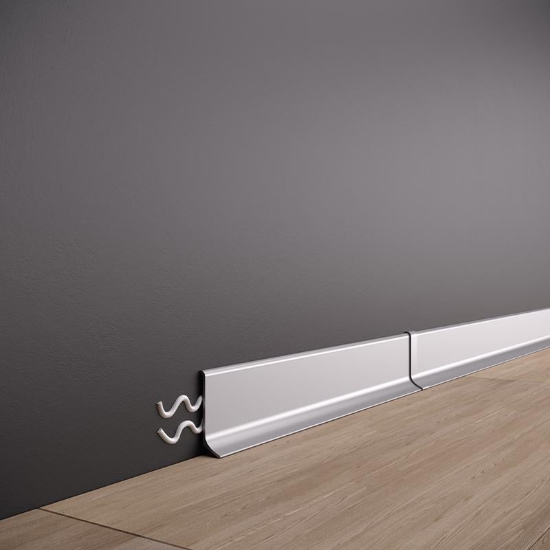 Плинтус накладной алюминиевый SLP40-А 40x2500 мм Серебро (11400703) - фото 2