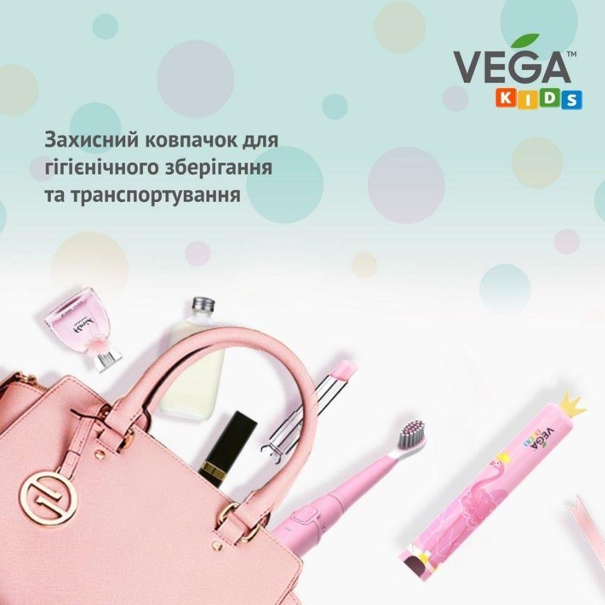 Ультразвуковая зубная щетка Vega VK-500 для детей гарантия 1 год VK-500Pink - фото 7