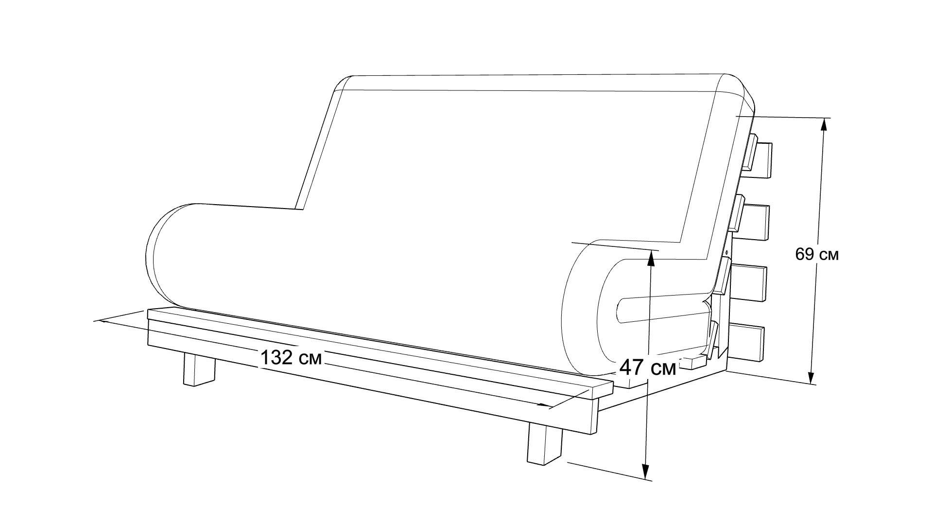 Диван-футон Classic Futon розкладний 130х200 Гірчичний - фото 2