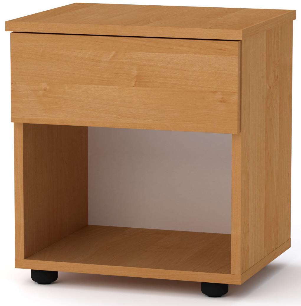 Тумба прикроватная с выдвижным ящиком Компанит ПКТ - 8 для спальных мест Ольха