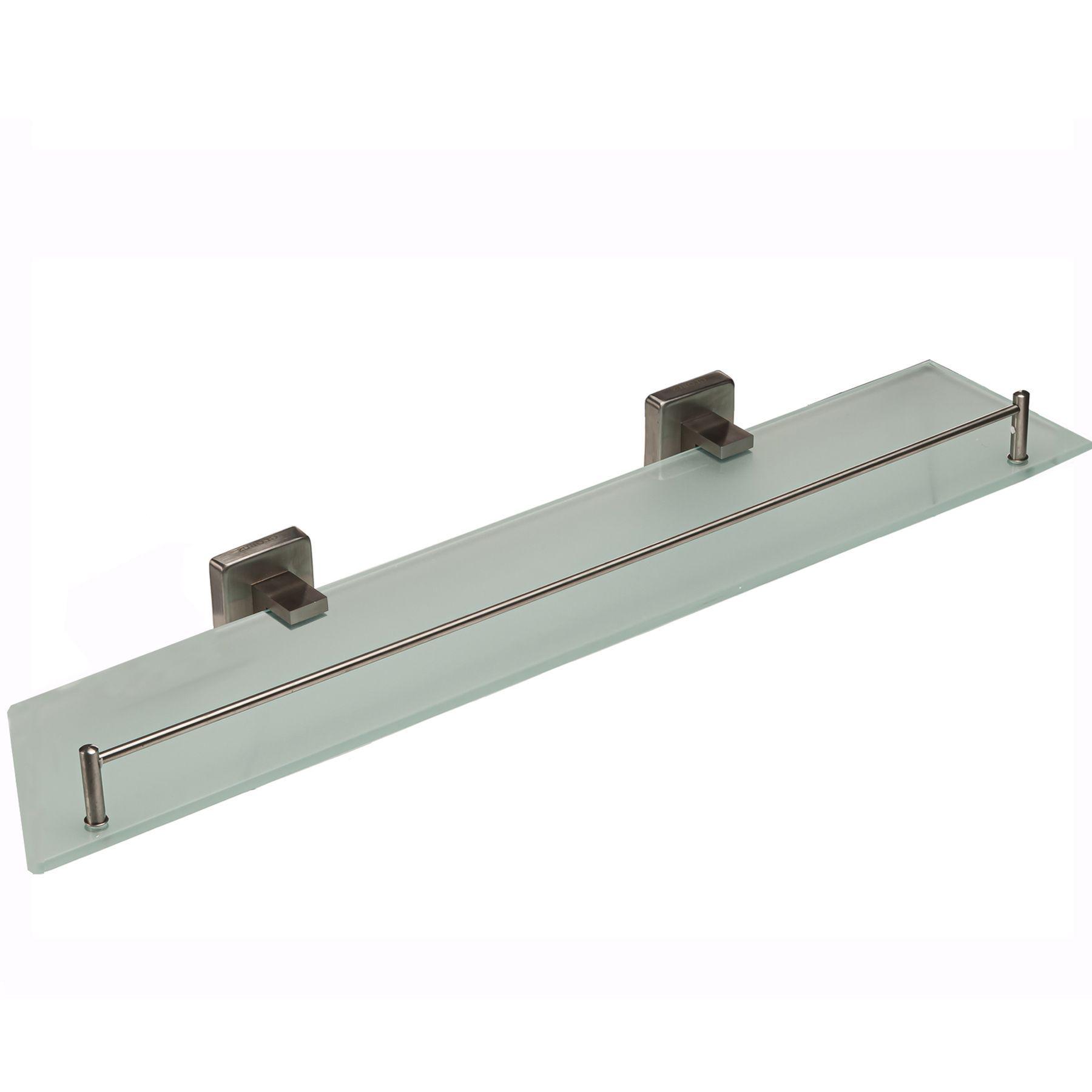 Полка настенная для ванной GLOBUS LUX SQ 9427 000019481 стеклянная одинарная Хром (103453)