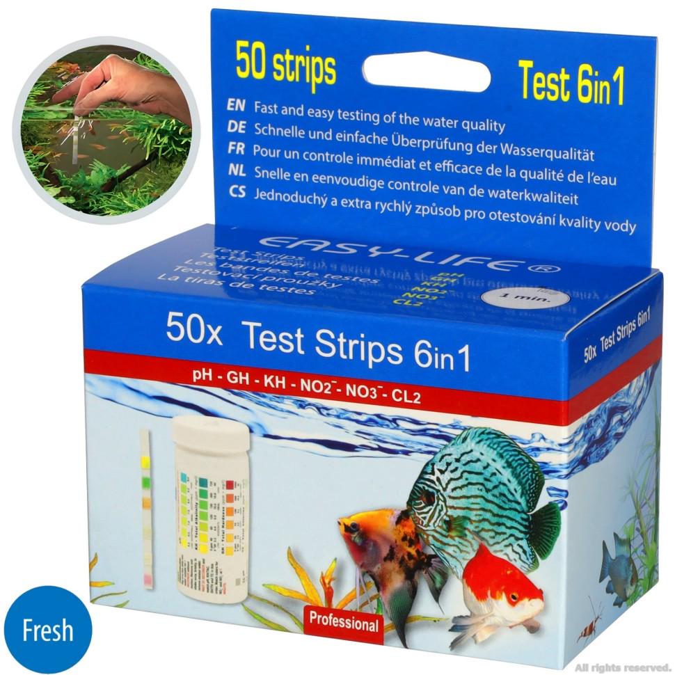 Тест-смужки для акваріумів і ставків Easy-Life 6in1 test strips 50 тестів (TST61) - фото 3