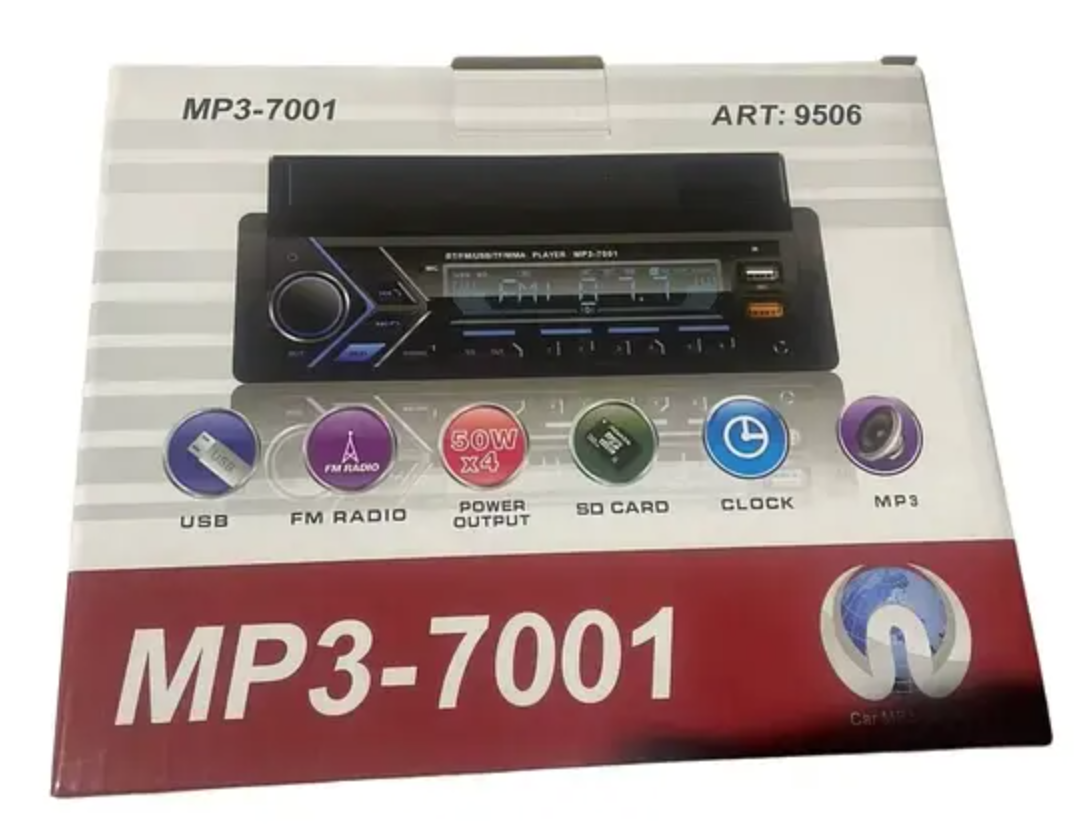 Автомагнитола универсальная MP3 7001 Bluetooth USB SD FM с держателем для телефона компактная