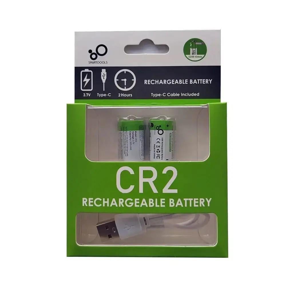 Батарейки акумуляторні Smartoools CR2 з USB TYPE-C 300 mAh 3,7V з кабелем блістер 2 шт. Батарейки акумуляторні Smartoools CR2 з USB TYPE-C 300 mAh 3,7V з кабелем блістер 2 шт.