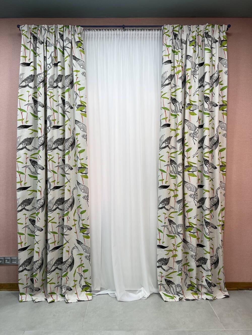 Шторы коттоновые 1,4 м 2 шт. Черный (000101639)