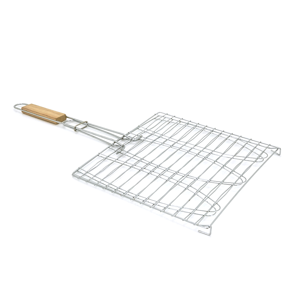 Решетка-гриль для рыбы двойная нержавеющая сталь 28x28 см (26840938)