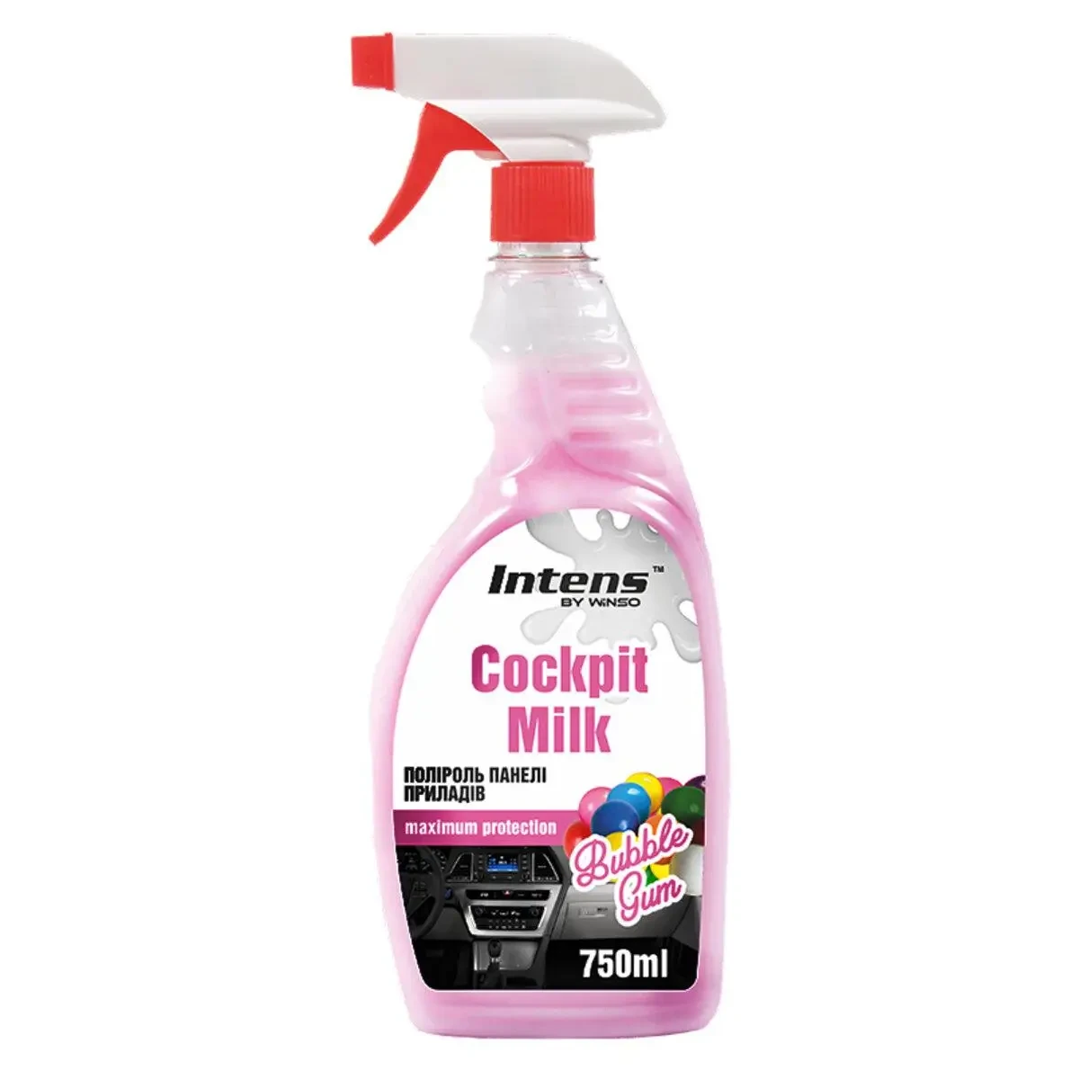 Поліроль-молочко WINSO Cockpit Milk Bubble Gum для панелі приладів 750 мл