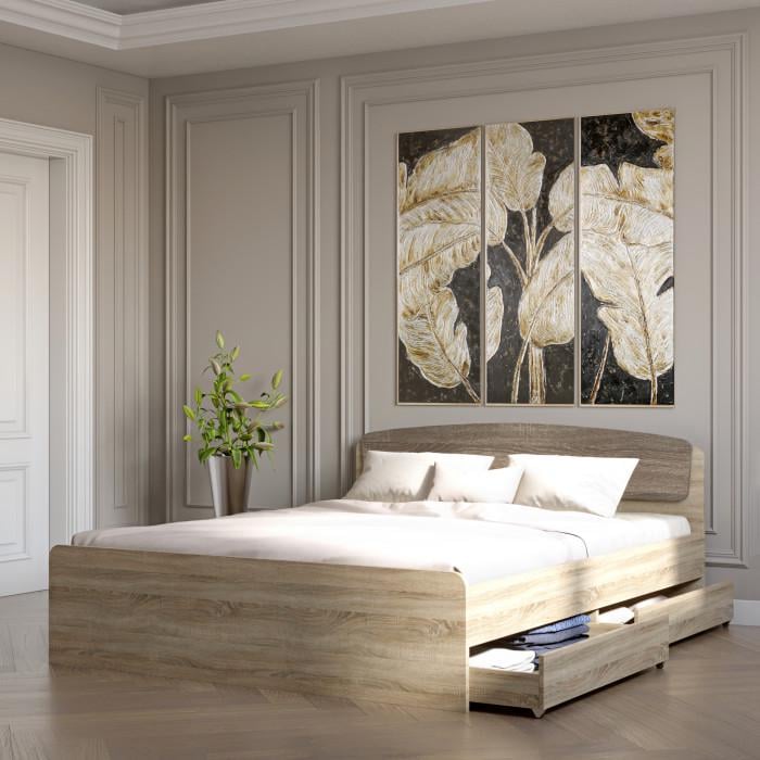 Ліжко двоспальне Асторія 160х200 см Сонома/Трюфель (26732061) - фото 3 Ліжко двоспальне Асторія 160х200 см Сонома/Трюфель (26732061) - фото 3