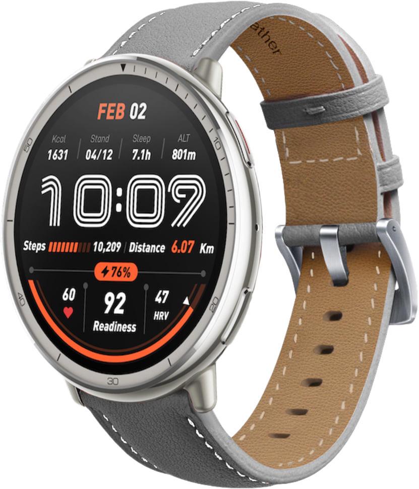 Ремешок кожаный Folsa для Amazfit Active 2 Round Grey (42101-33)