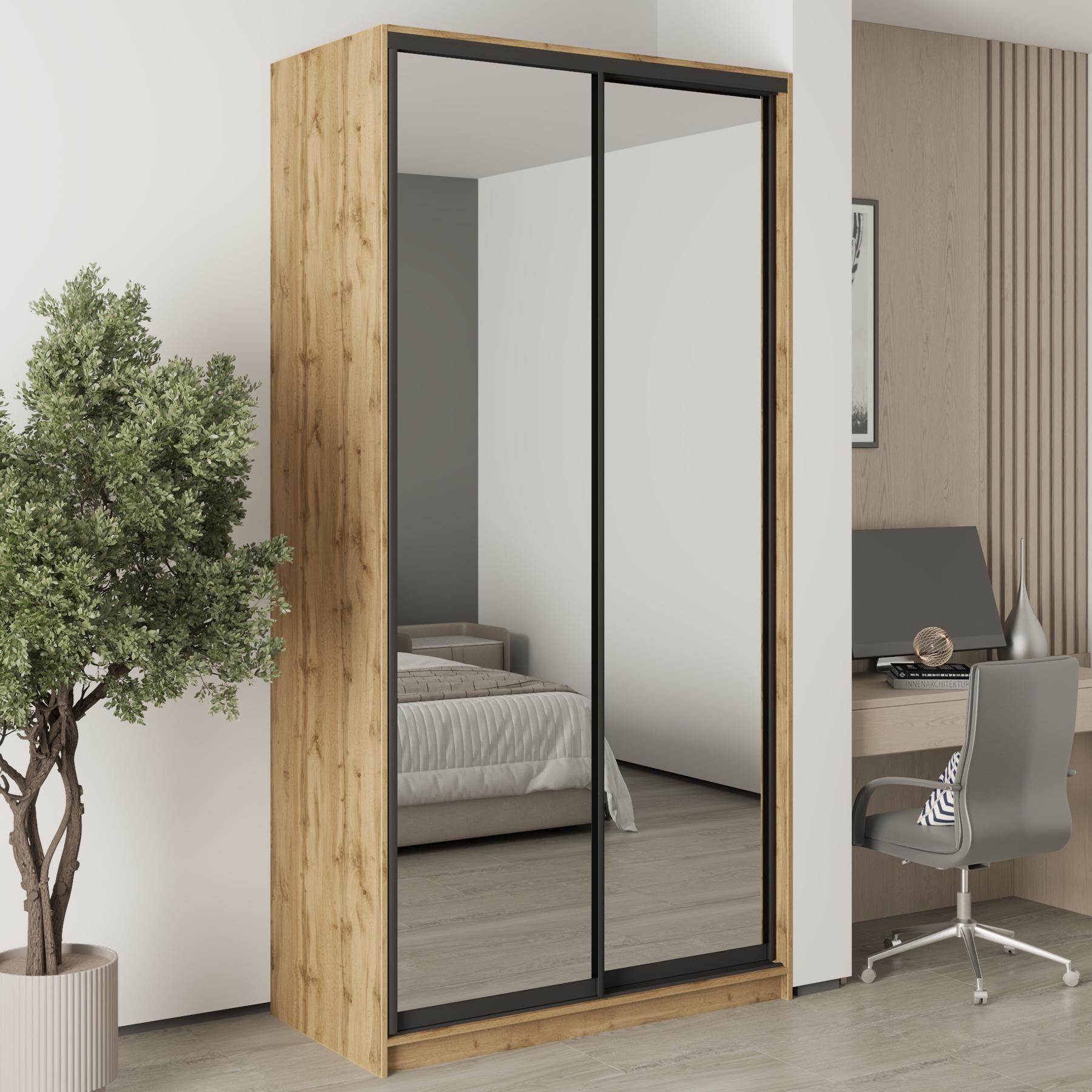 Шкаф-купе двухдверный MebelStar Стандарт BG 2 зеркала 120x60x240 см Дуб тахо (MBS-10428) Шкаф-купе двухдверный MebelStar Стандарт BG 2 зеркала 120x60x240 см Дуб тахо (MBS-10428)
