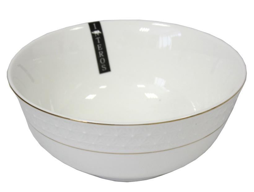 Салатник фарфоровый белый круглый Interos Снежная Королева 18 см (011718-А)