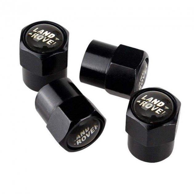 Набір ковпачків на ніпель для автомобіля SUNROZ Caps Short Land Rover 4 шт. Black Набір ковпачків на ніпель для автомобіля SUNROZ Caps Short Land Rover 4 шт. Black