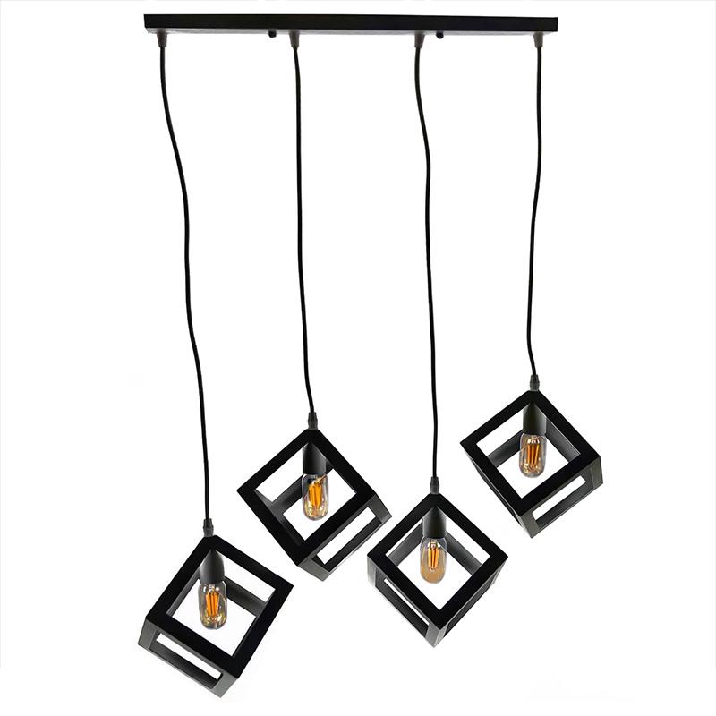Люстра подвесная Light House  NM-14784-A/4 BK на 4 лампы Черный