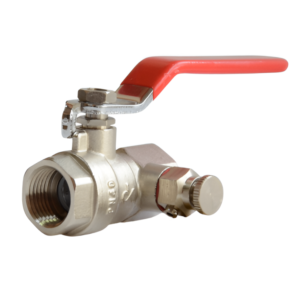 Кран шаровой DK Grand 1/2" ВВ с дренажом латунь никелированная (DE.101.15) Кран шаровой DK Grand 1/2" ВВ с дренажом латунь никелированная (DE.101.15)