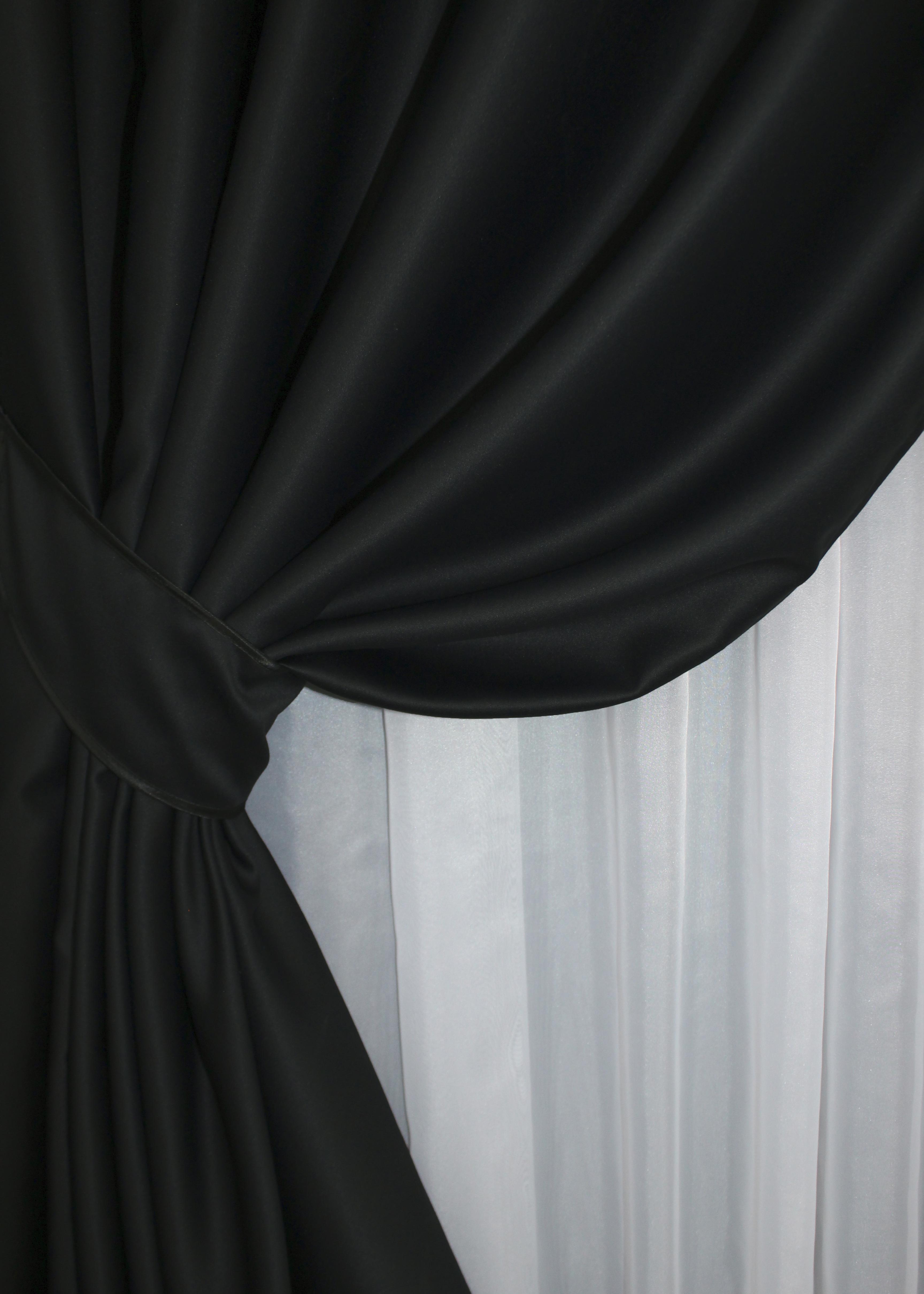 Комплект штор на люверсах VR-Textil Midnight №1165ш 150х270 см 2 шт. Чорний (37-0117) - фото 3