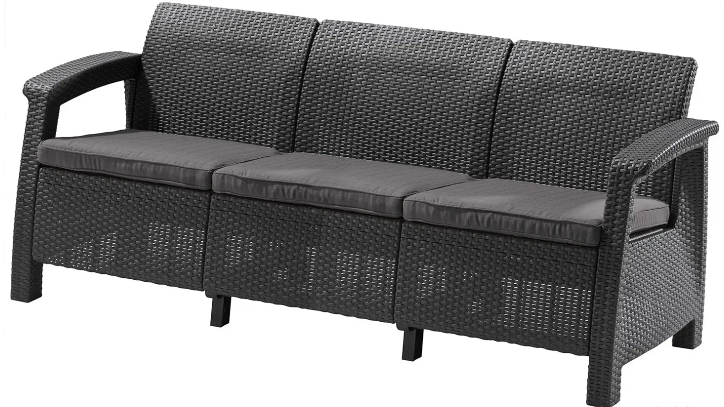 Диван для саду і тераси Keter Corfu Love Seat Max Графітовий (258975)