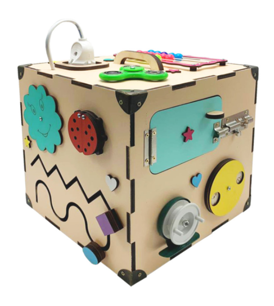 Іграшка розвиваюча Бізікуб TG200172 23х23х23 см Бежевий