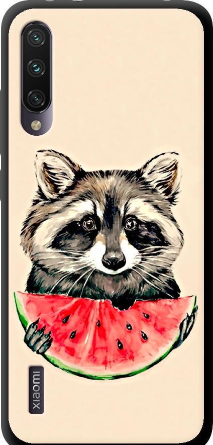 Чехол на Xiaomi Mi A3 Енотик с арбузом (4605b-1737-42517)