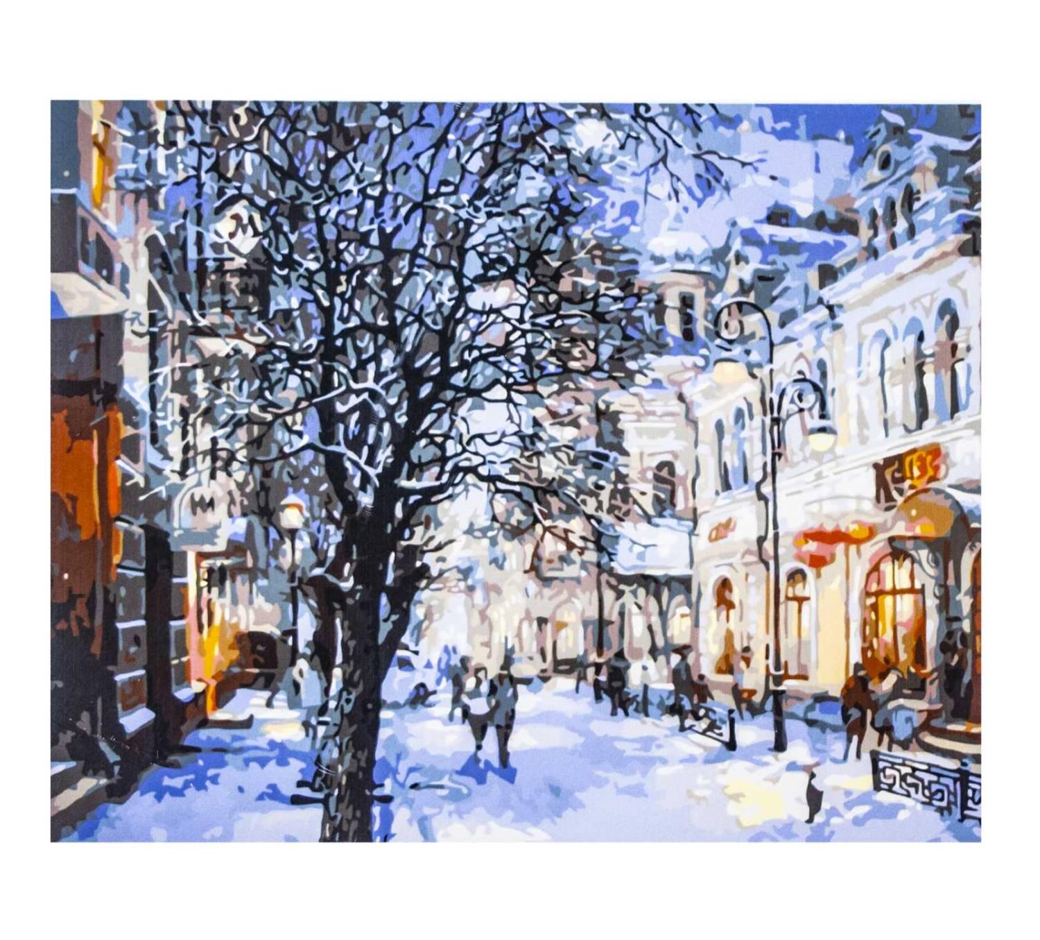 Картина по номерам Зимняя улица с красками и кистями 40х50 см Multicolor (6298X)
