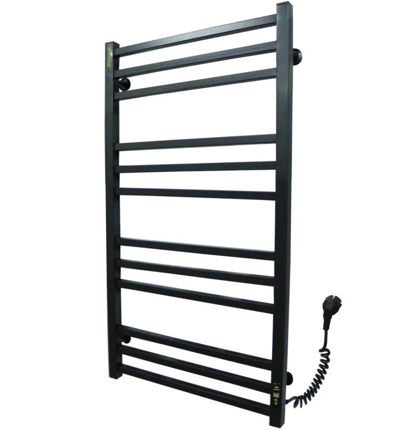 Полотенцесушитель электрический KOSSER Лесенка Велди ER с таймером нержавеющая сталь 12 секций 1000х500 мм Черный
