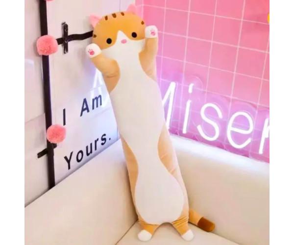 Мягкая игрушка подушка обнимашка Кот-Батон 110 см Желтый (ftlx-1103)