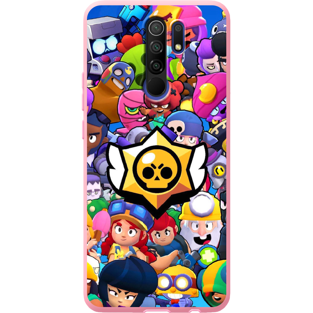 Чехол BoxFace Xiaomi Redmi 9 Brawl Stars Розовый силикон (40233-up2389-41992)