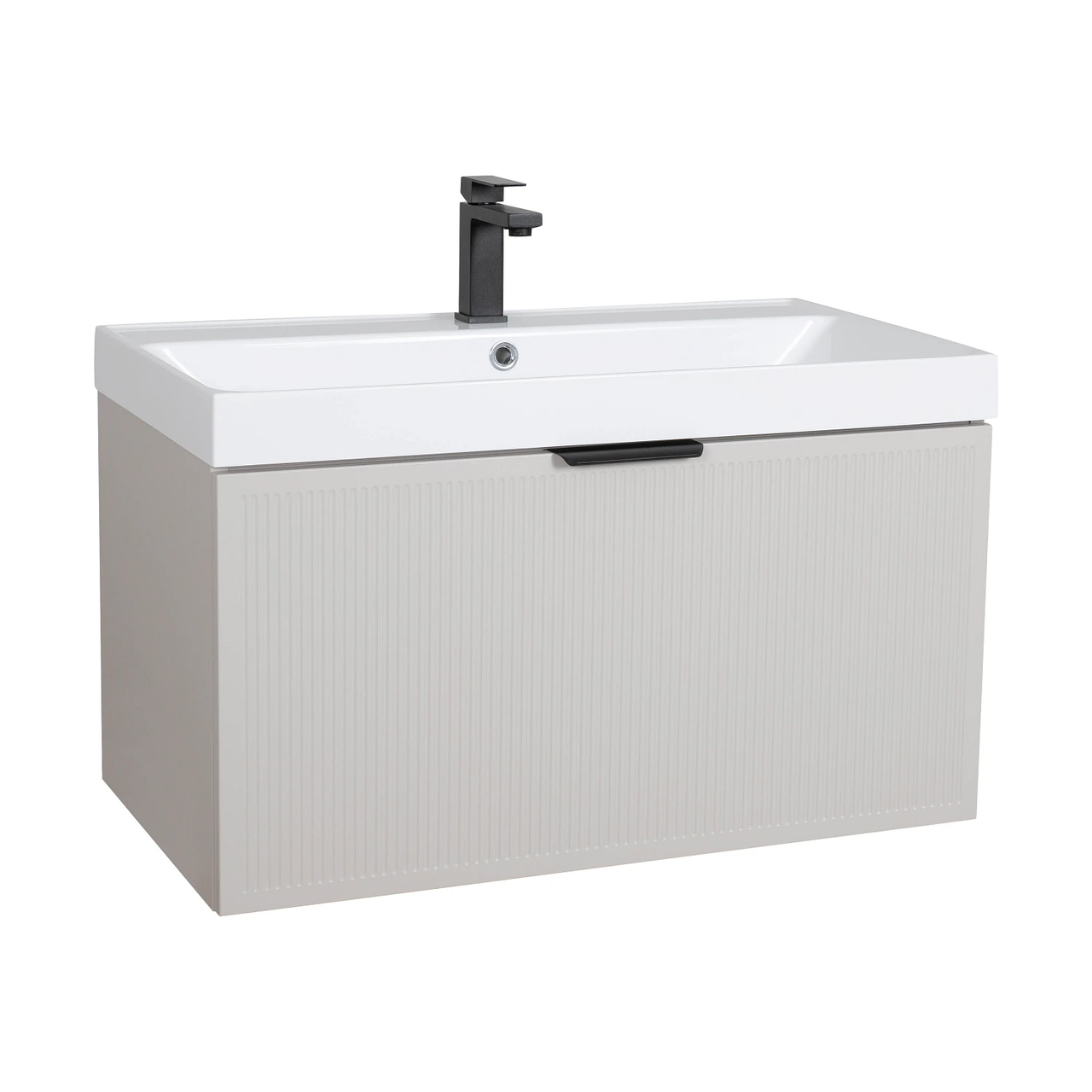 Тумба Fabio кашемір з умивальником Fabio консольна ручка 80 см Чорний (2783753303)