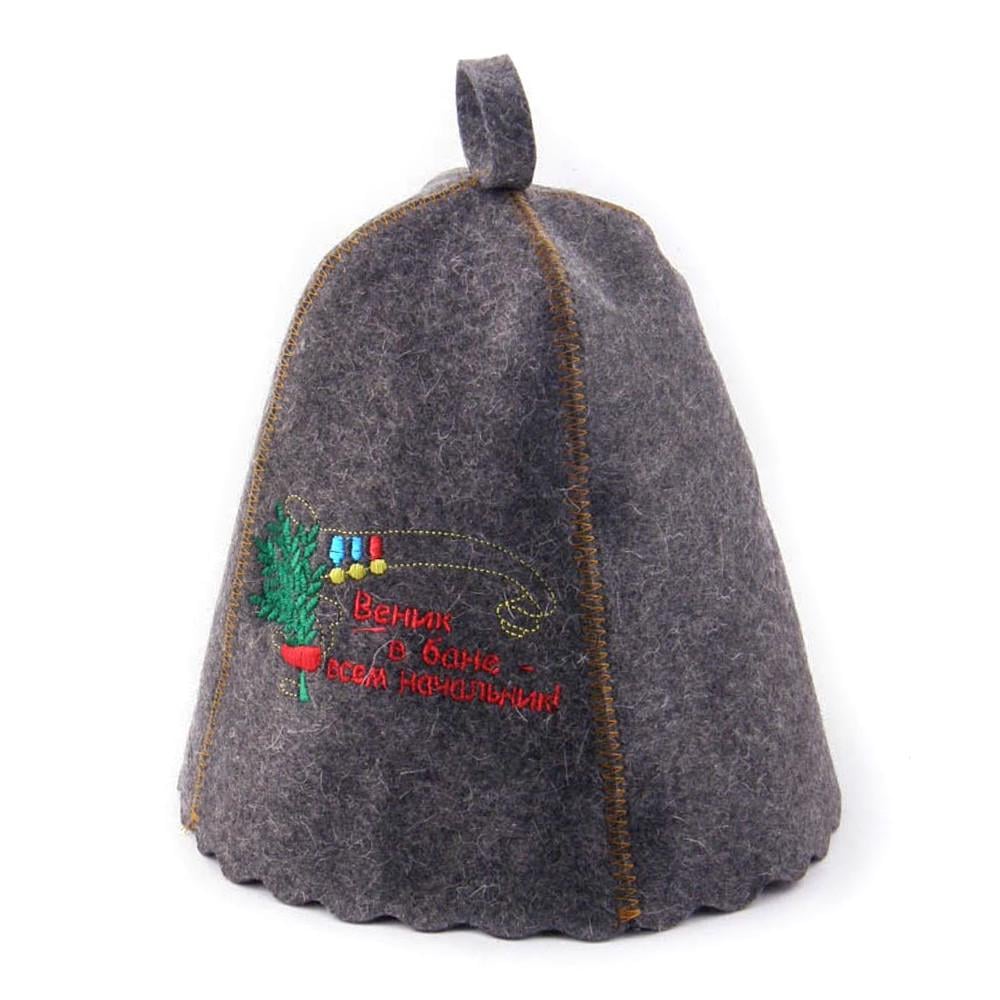 Банная шапка Luxyart "Веник в бане всем начальник" натуральный войлок Серый (LA-221) Банная шапка Luxyart "Веник в бане всем начальник" натуральный войлок Серый (LA-221)