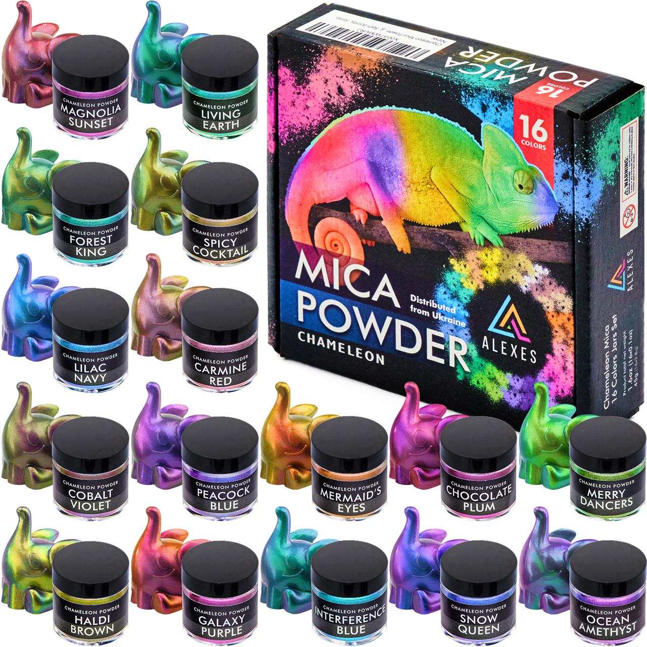 Набор пигментов перламутровых хамелеон Alexes Chameleon Mica Powder 16 цветов (HM-001)