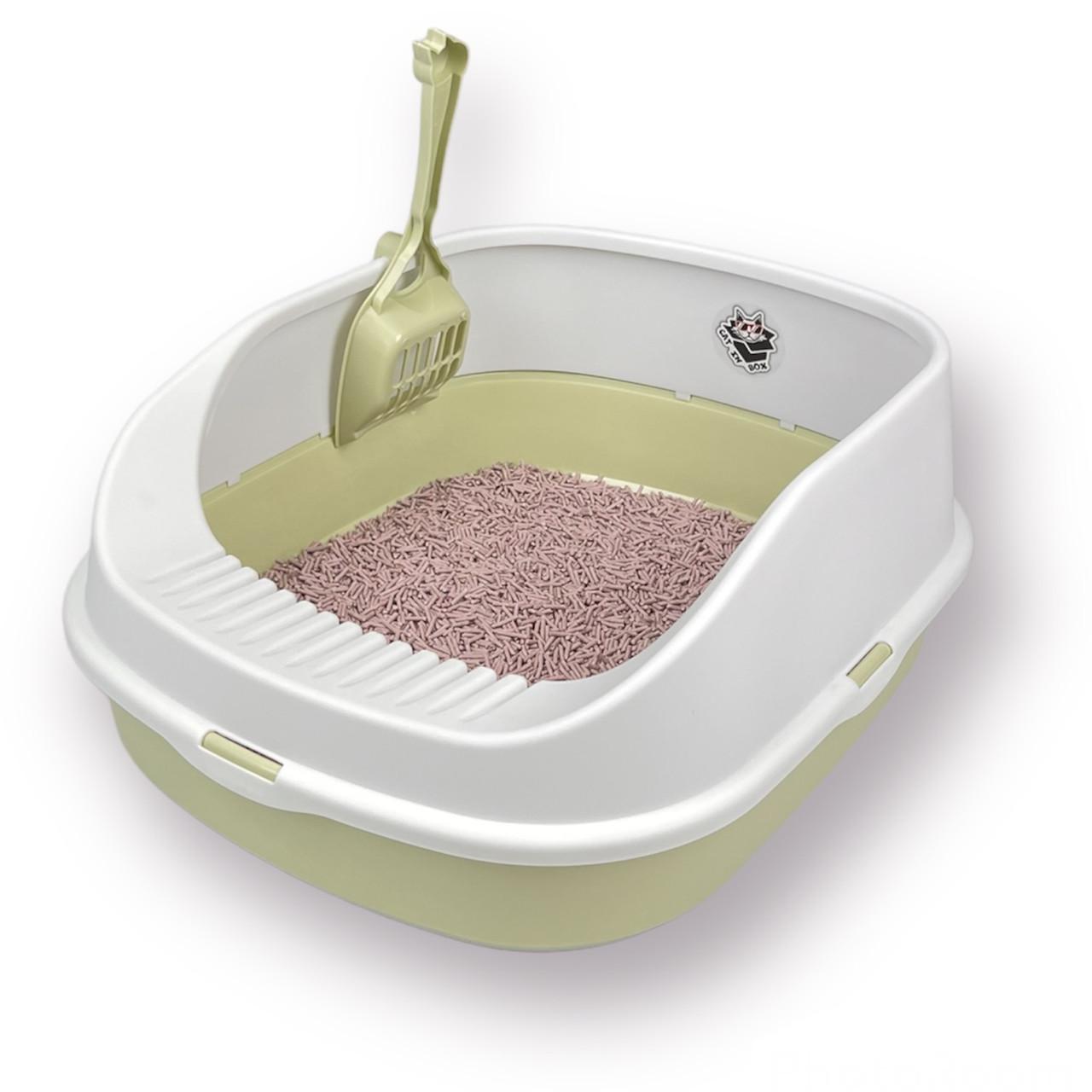 Лоток для котов CAT IN BOX с лопаткой 48х38х20 см Зеленый (18553034) - фото 5 Лоток для котов CAT IN BOX с лопаткой 48х38х20 см Зеленый (18553034) - фото 5