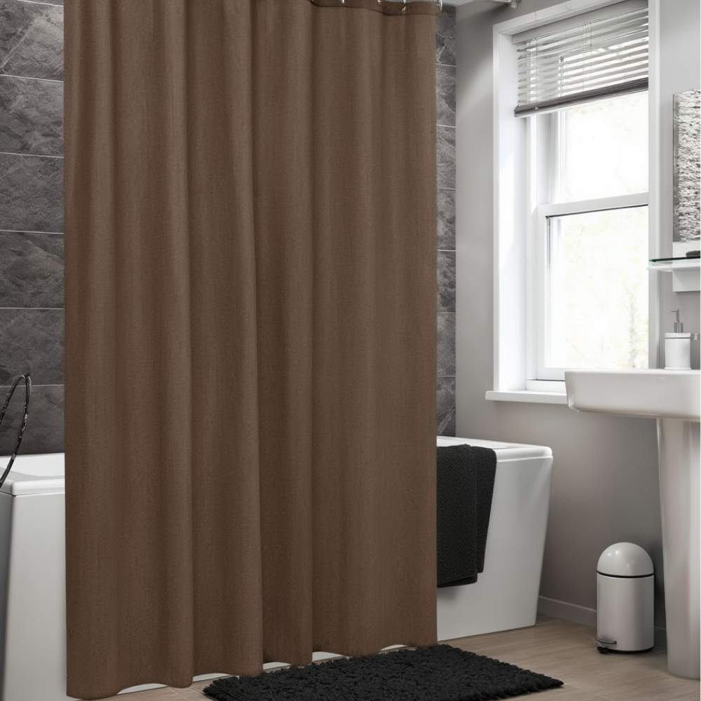 Шторка водонепроницаемая Bathlux в ванную комнату и душ 180x180 см Коричневый Шторка водонепроницаемая Bathlux в ванную комнату и душ 180x180 см Коричневый