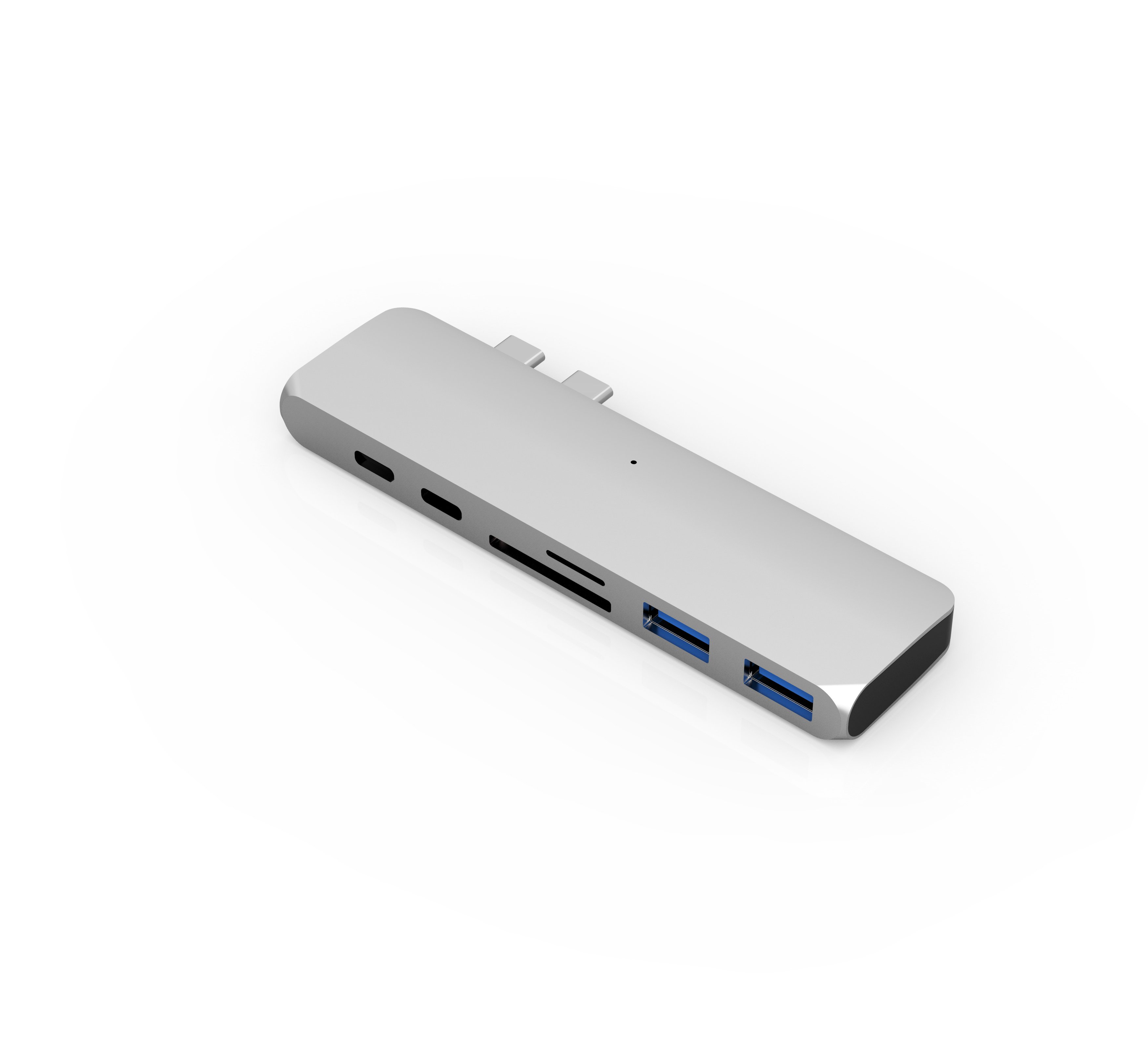 USB-хаб Qitech Aluminum Type-C Silver (QT-Hub1_sl)
