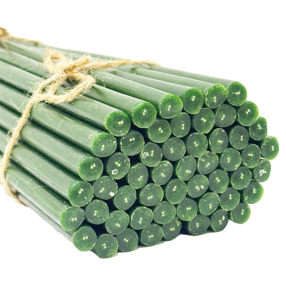 Свічки воскові 75% №20 1 кг 29,5 см 50 шт. Зелений (020сз1) - фото 4