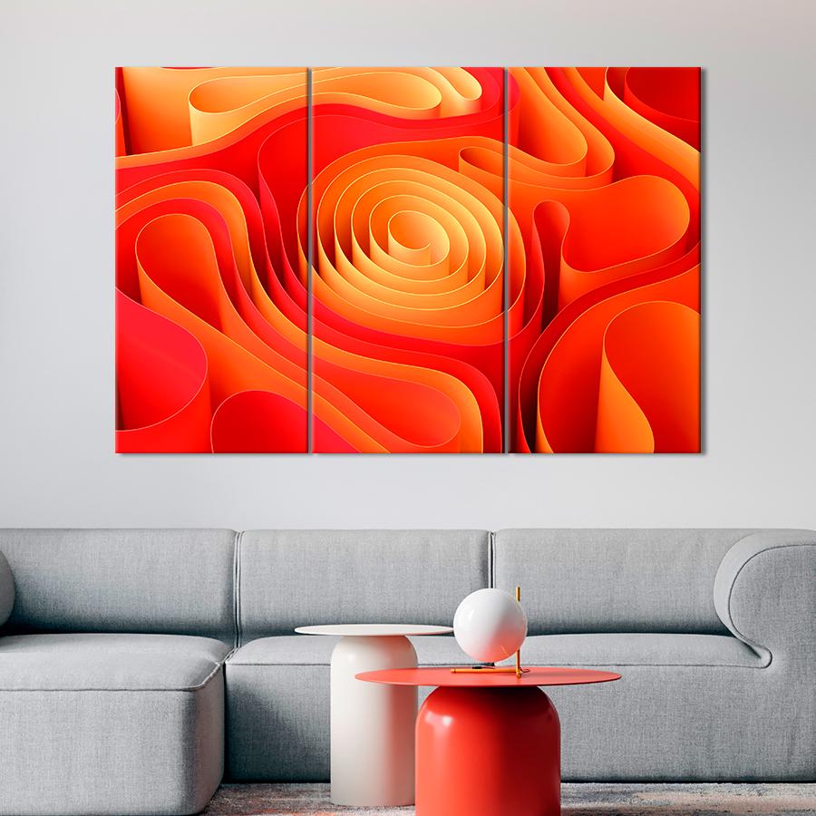 Картина Абстрактная оранжевая роза 78x48 см (A960-3)