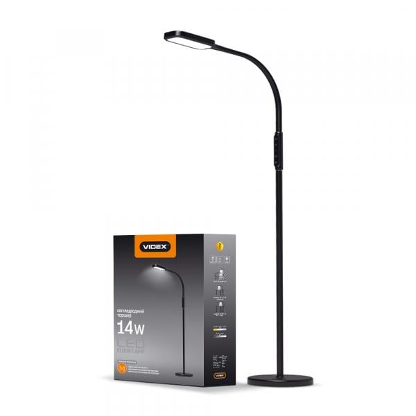 Торшер светодиодный Videx LED TF07B 14W 3000-5500K Черный Торшер светодиодный Videx LED TF07B 14W 3000-5500K Черный