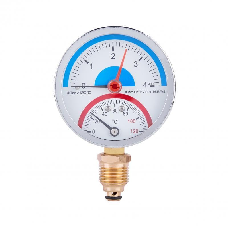 Термоманометр SD Plus 80 мм 1/2" нижнее подключение (SD1724B)
