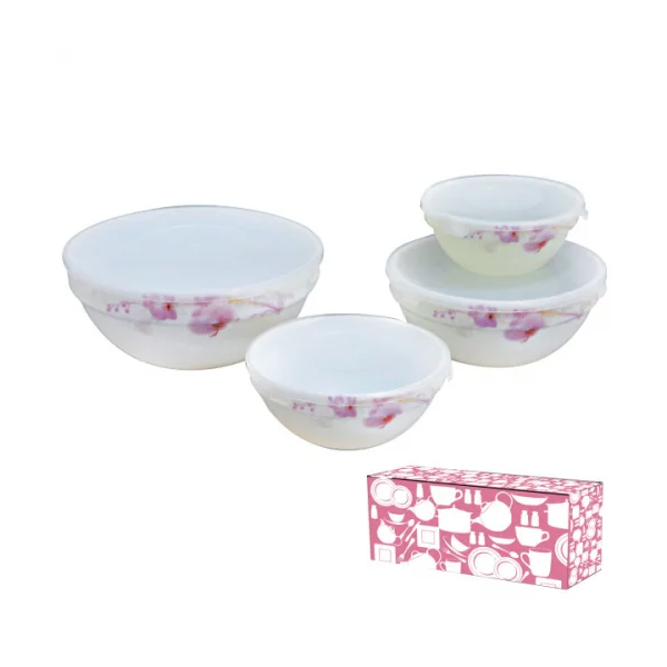 Набор салатников с крышкой SNT Розовая орхидея (MSN-30054-61099)