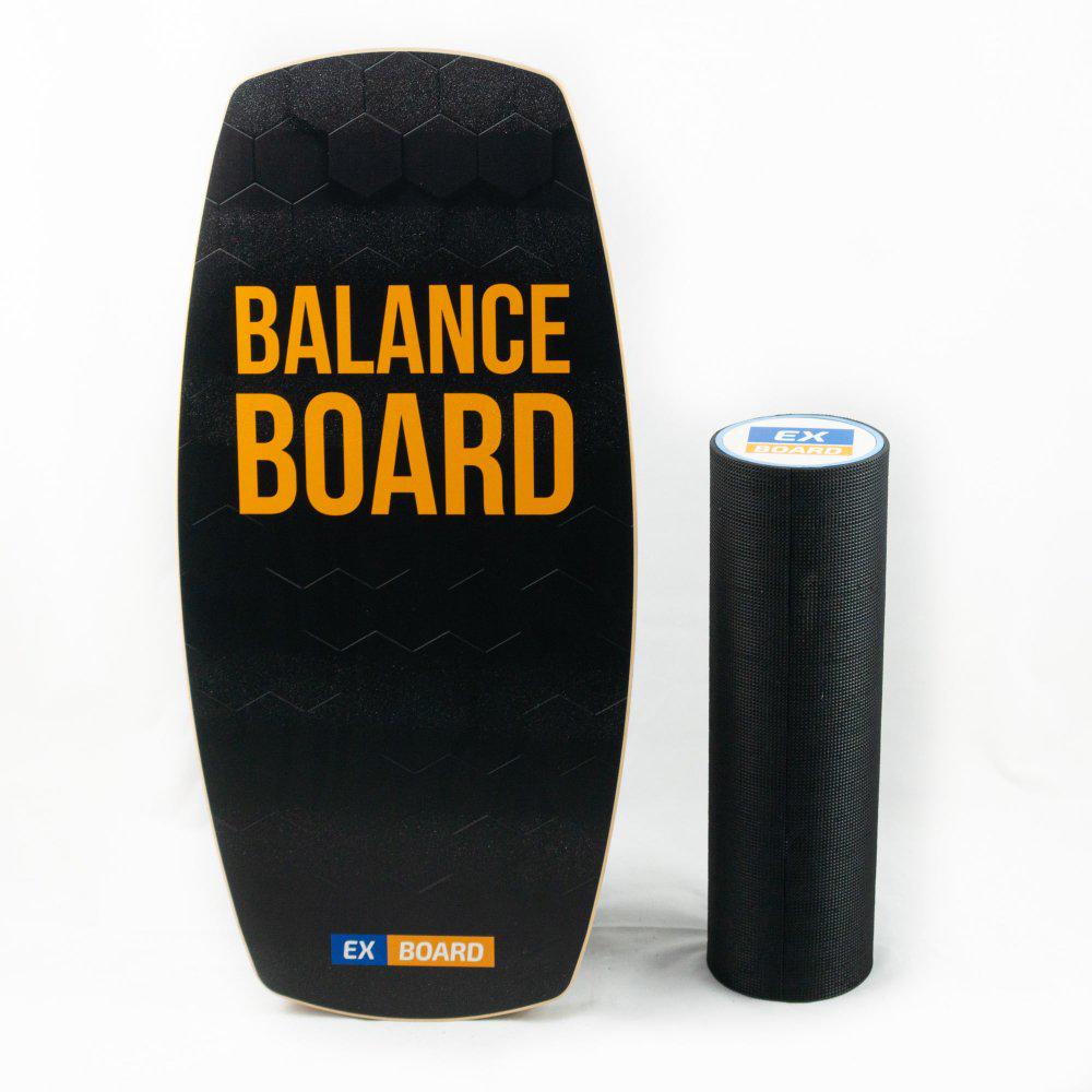 Балансборд Ex-board 3D чорний валик 13 см у гумі (ex62) - фото 3