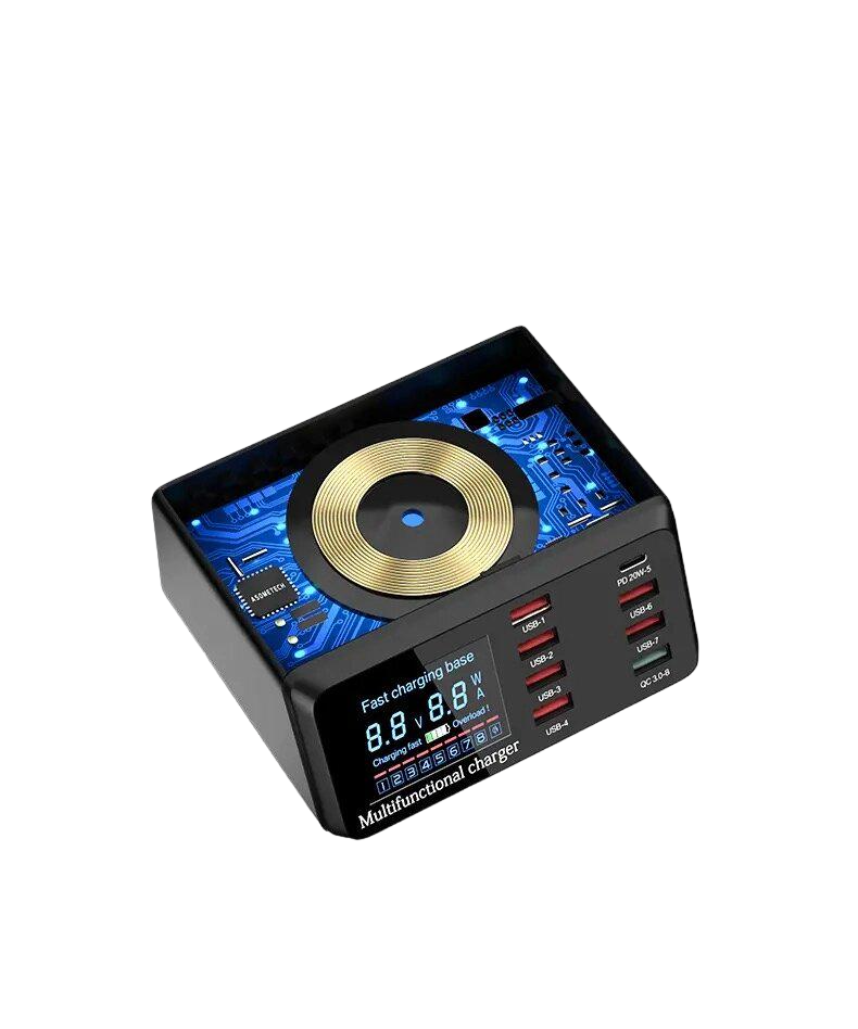 Зарядное устройство Asometech WLX-X9 100W 8 портов Черный (10416955)
