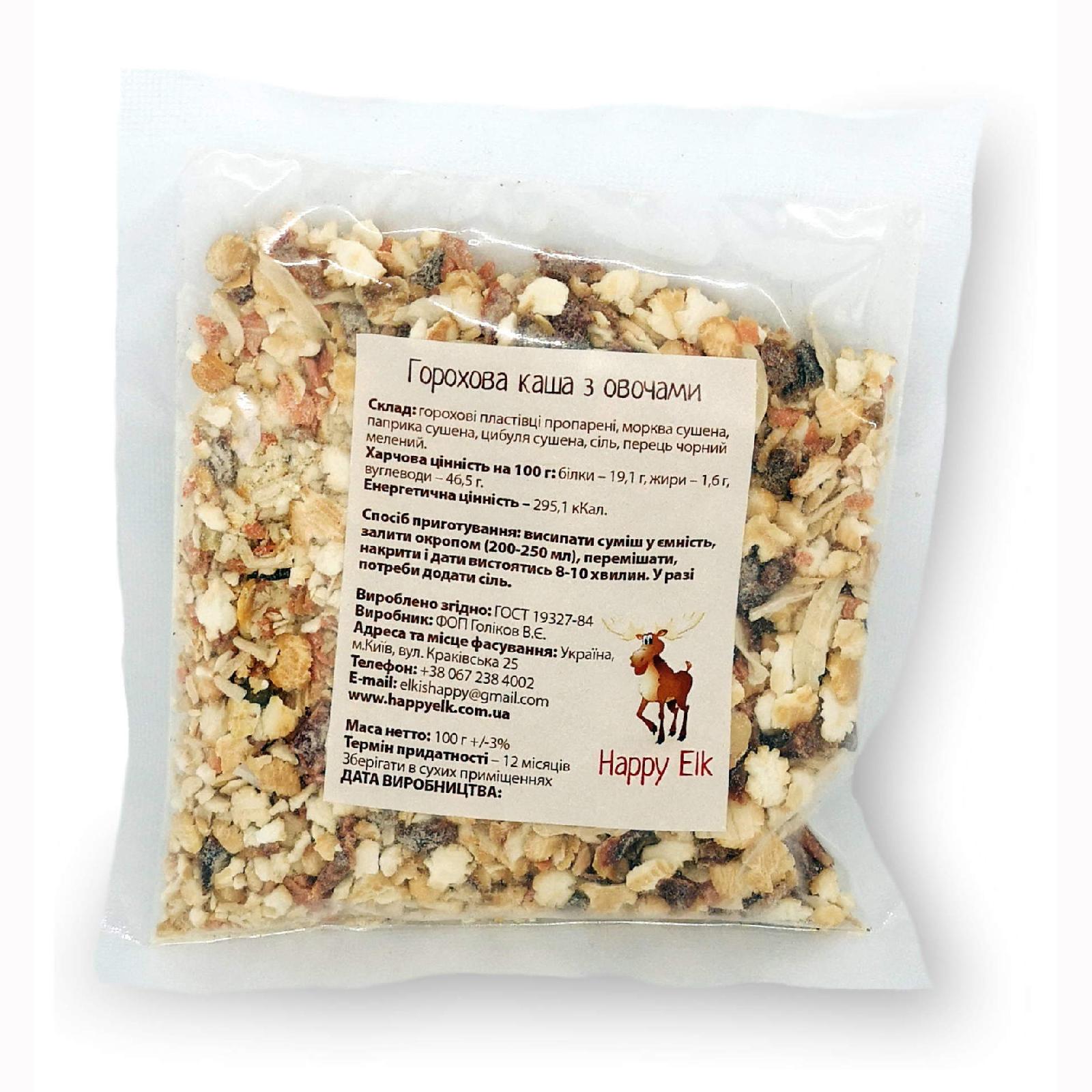 Гороховая каша с овощами Happy Elk (78516)