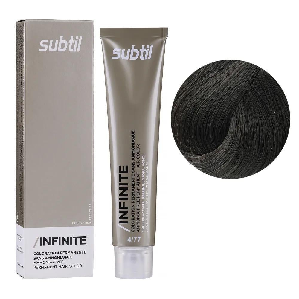 Крем-краска безаммиачная для волос Subtil Infinite Permanent Hair Color 4.77 Каштановый шатен насыщенный 60 мл