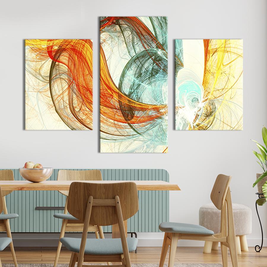 Картина для интерьера Пестрые абстрактные вихри 141x90 см (50-32)