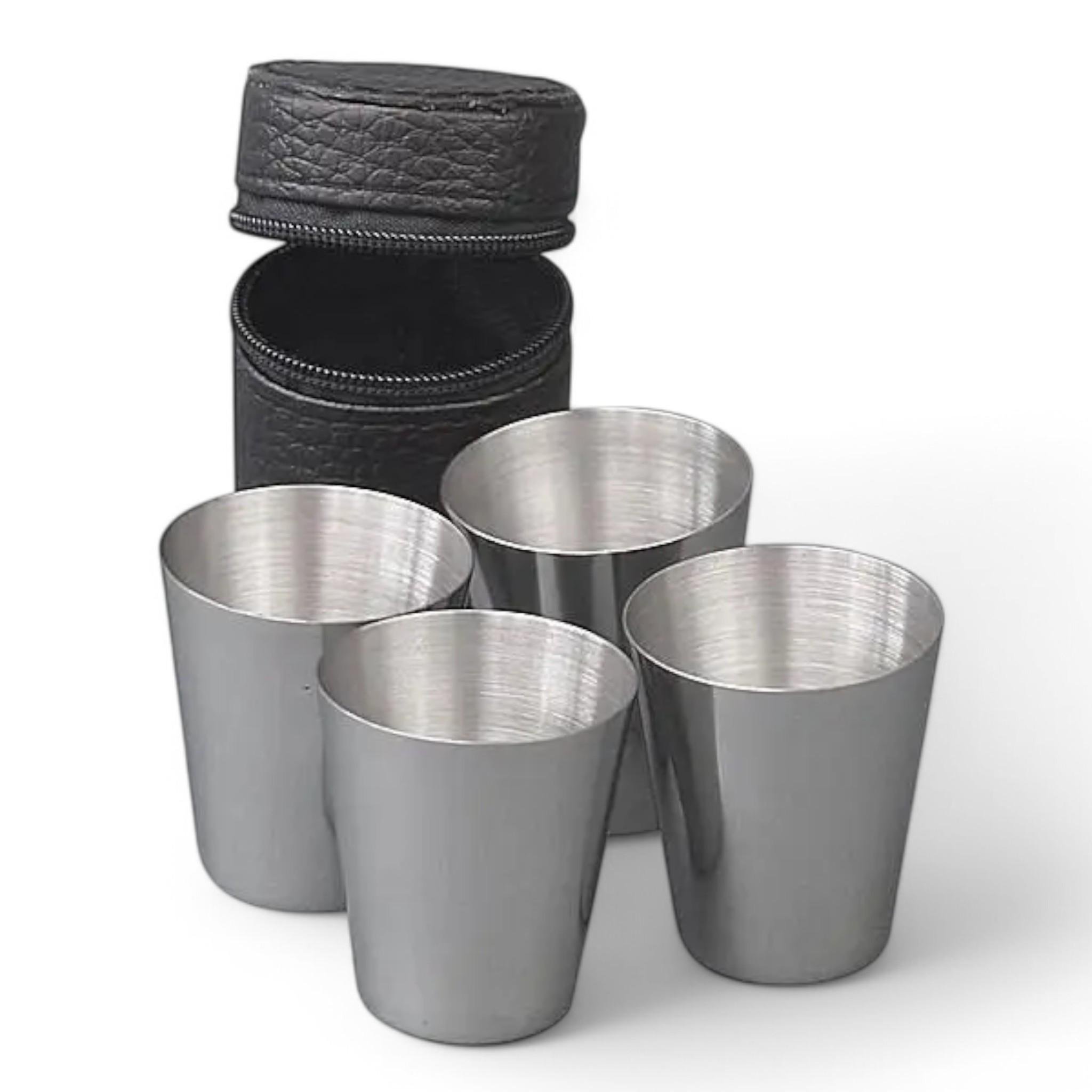 Набор производных стаканов из нержавеющей стали в чехле 180 мл 6 шт. (S_ST3-46)