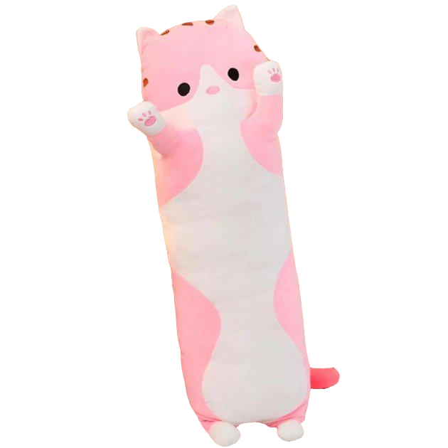 Мягкая игрушка-подушка антистресс Кот Батон 70 см Розовый (13678636)