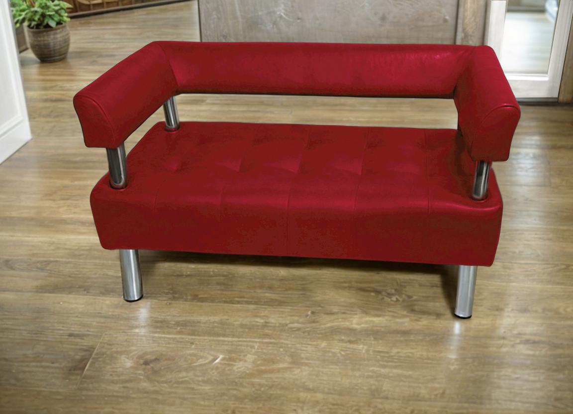 Диван офісний Tobi Sho Комфорт зі спинкою та підлокітниками 1000x530x750 мм шкірозамінник Червоний (2210) - фото 2 Диван офісний Tobi Sho Комфорт зі спинкою та підлокітниками 1000x530x750 мм шкірозамінник Червоний (2210) - фото 2