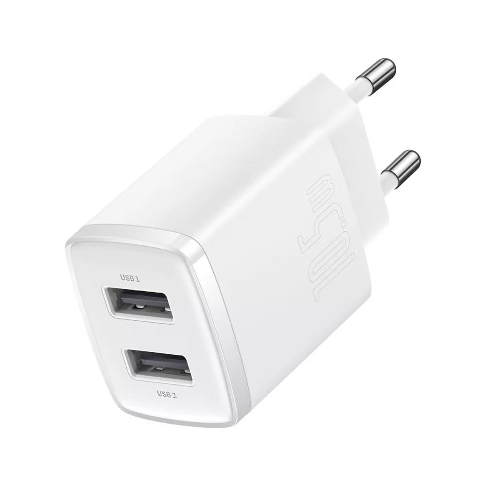 Зарядное устройство BASEUS Compact 10.5W 2 USB Белый (CCXJ010202)